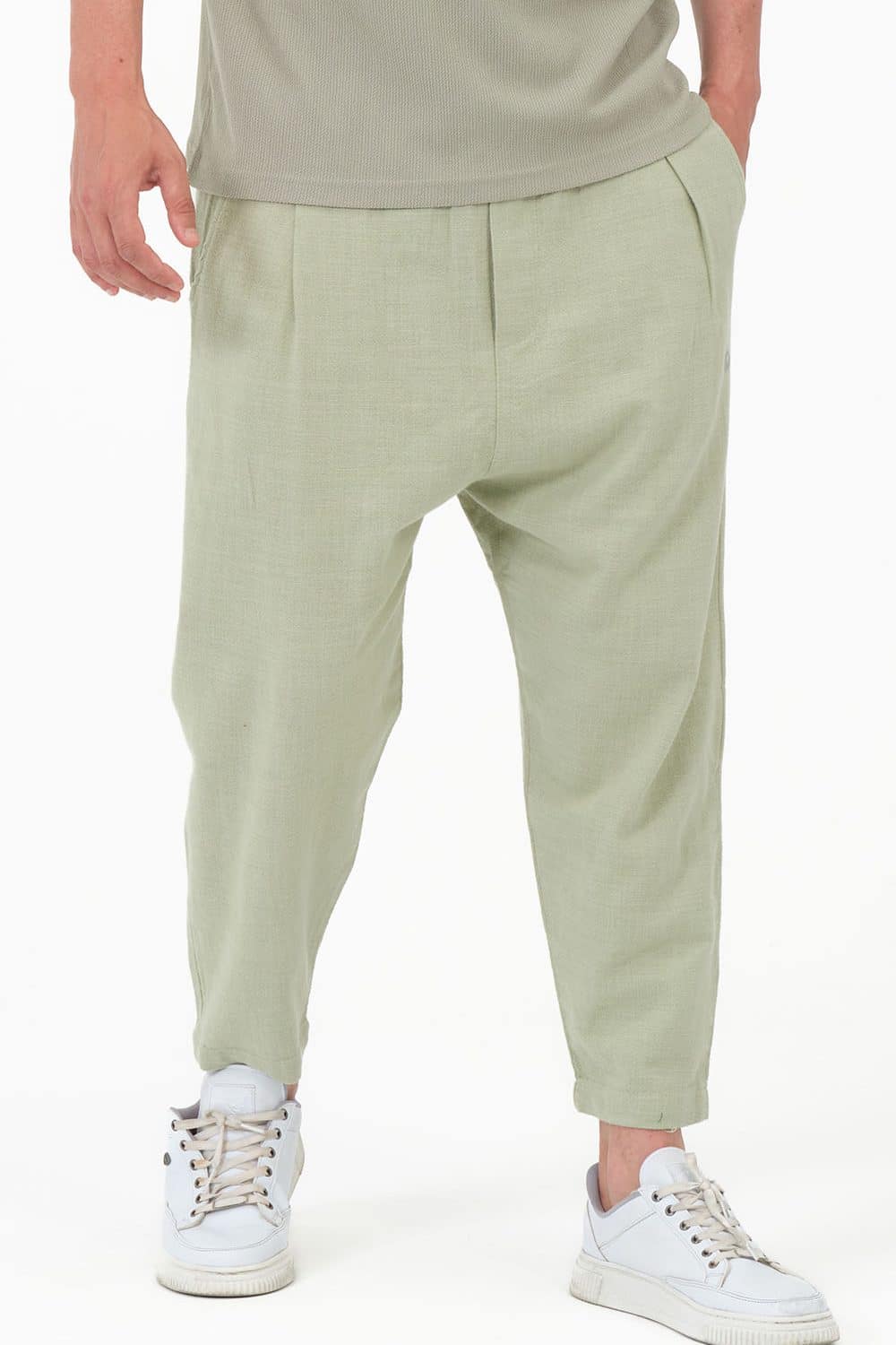 Sarouel qabail Classic lin vert sauge