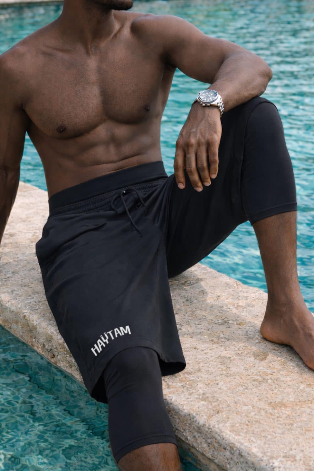 Sarouel de bain Haytam noir